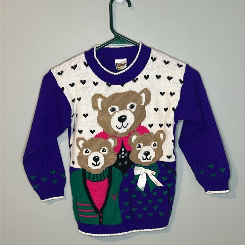 Vintage Kids‎ Bear Family Sweater
